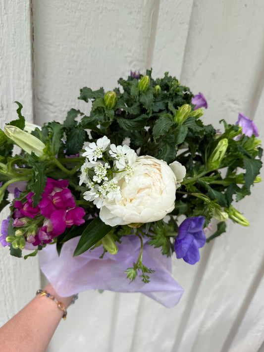 Peonies an Canterbury Bells bouquet (small)
